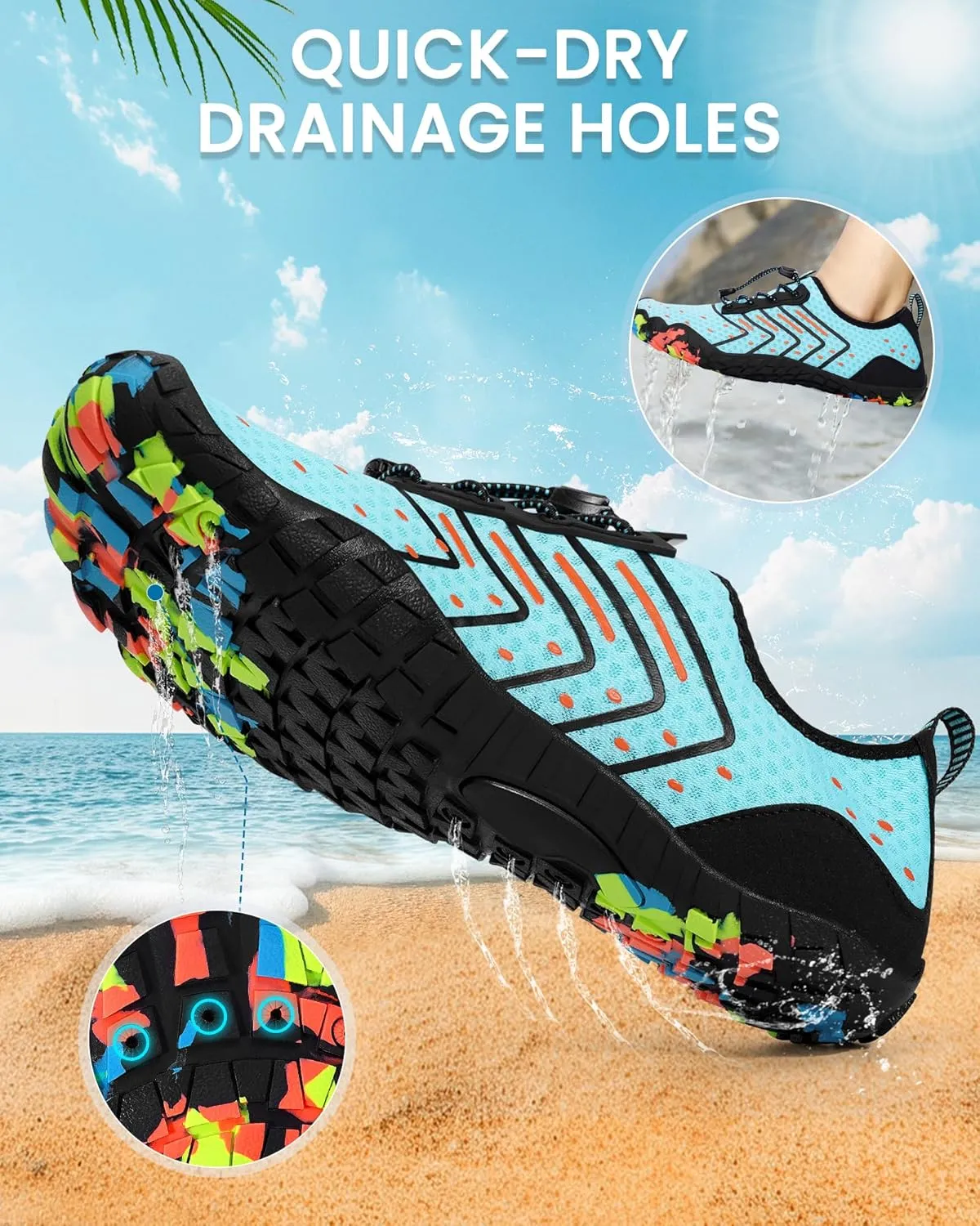 Water Shoes for Women Men Adult Quick-Dry Aqua Socks Breathable Barefoot Shoes for Swim Beach River Pool Lake Hiking Kayaking Surfing