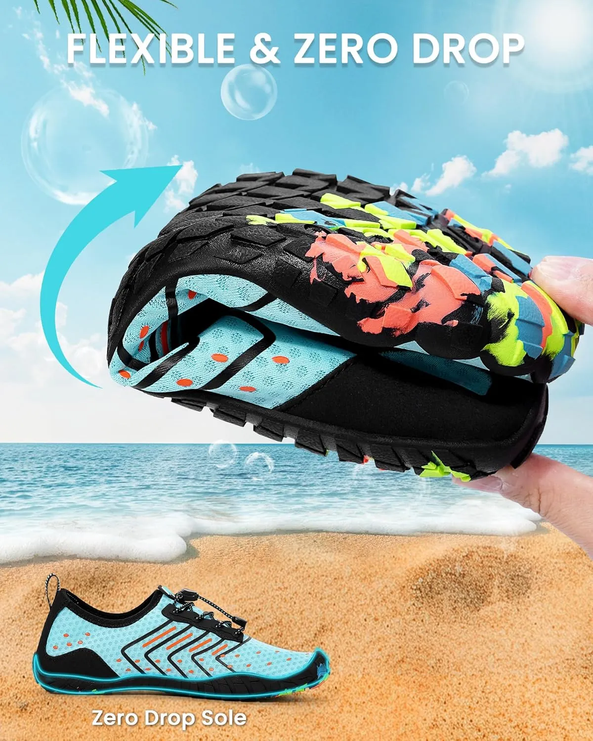 Water Shoes for Women Men Adult Quick-Dry Aqua Socks Breathable Barefoot Shoes for Swim Beach River Pool Lake Hiking Kayaking Surfing