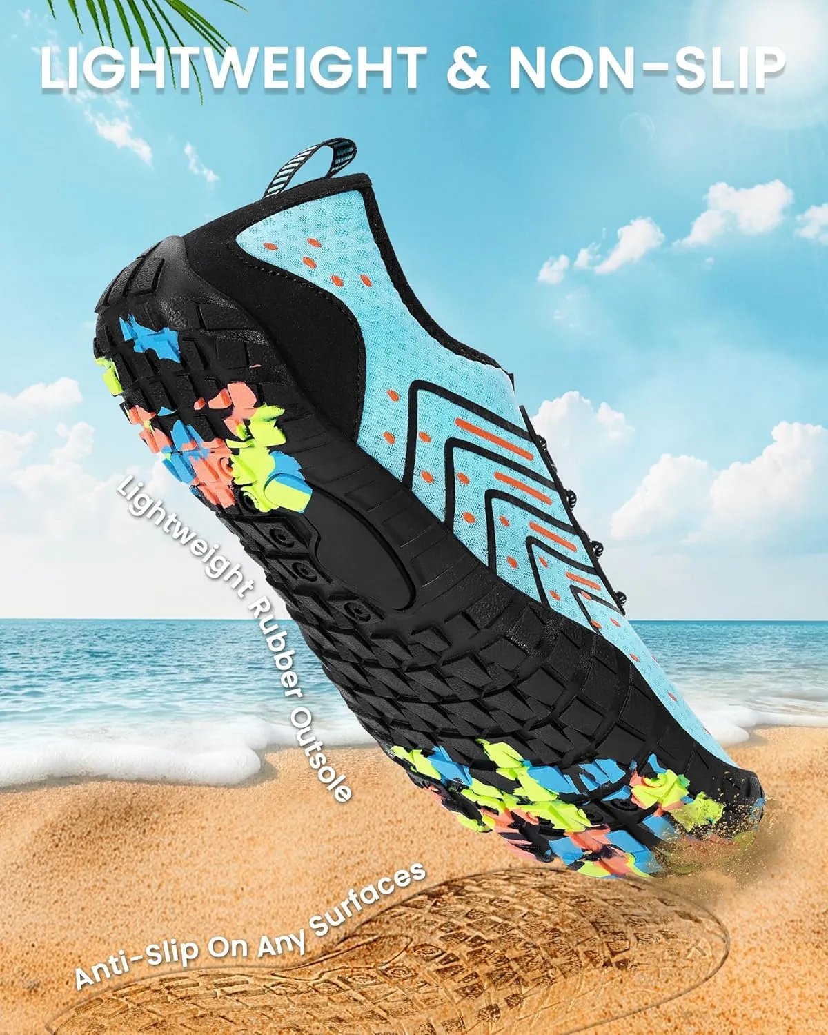 Water Shoes for Women Men Adult Quick-Dry Aqua Socks Breathable Barefoot Shoes for Swim Beach River Pool Lake Hiking Kayaking Surfing