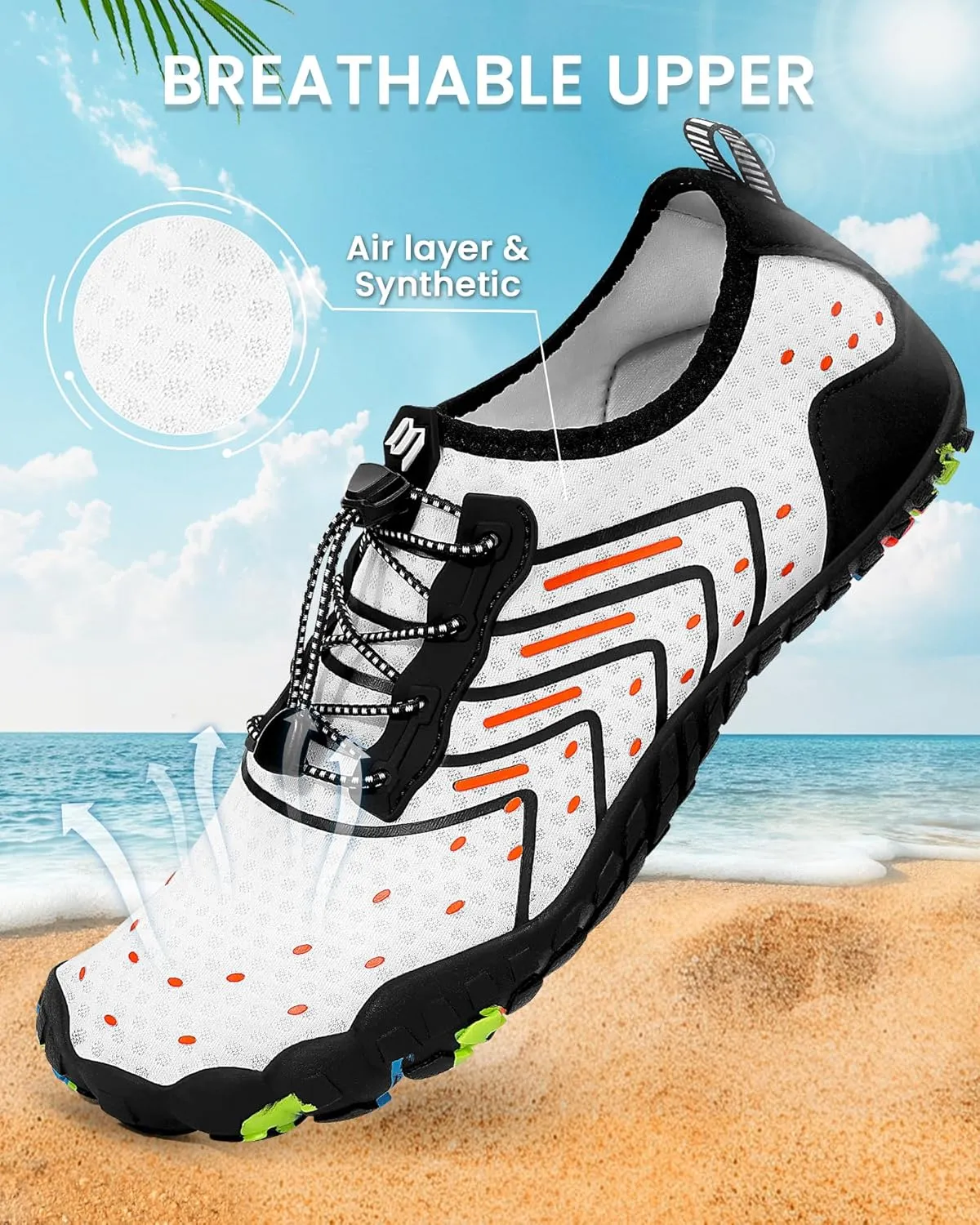 Water Shoes Women Men Adult Quick-Dry Aqua Socks Breathable Barefoot Shoes for Swim Beach River Pool Lake Hiking Kayaking Surfing