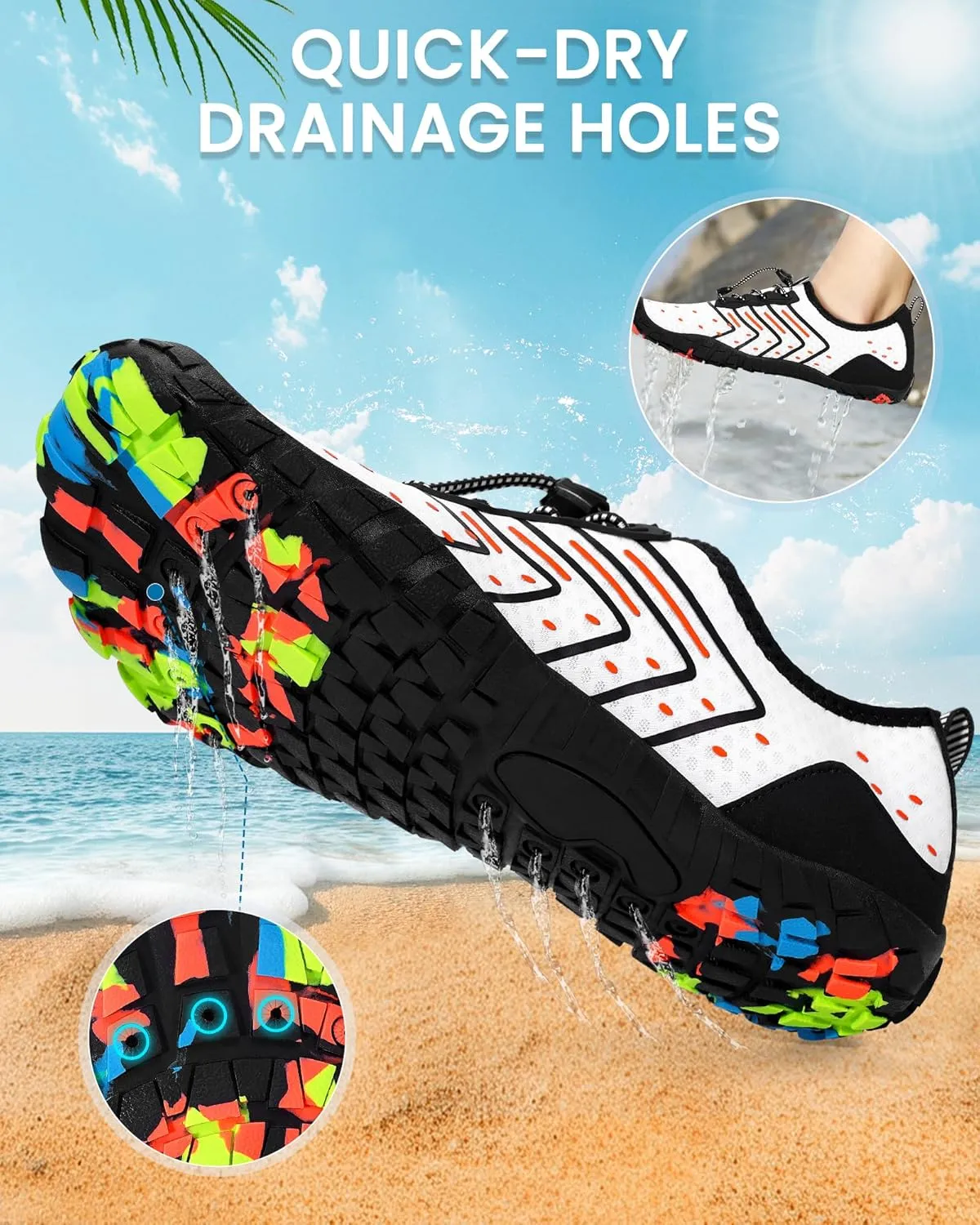 Water Shoes Women Men Adult Quick-Dry Aqua Socks Breathable Barefoot Shoes for Swim Beach River Pool Lake Hiking Kayaking Surfing