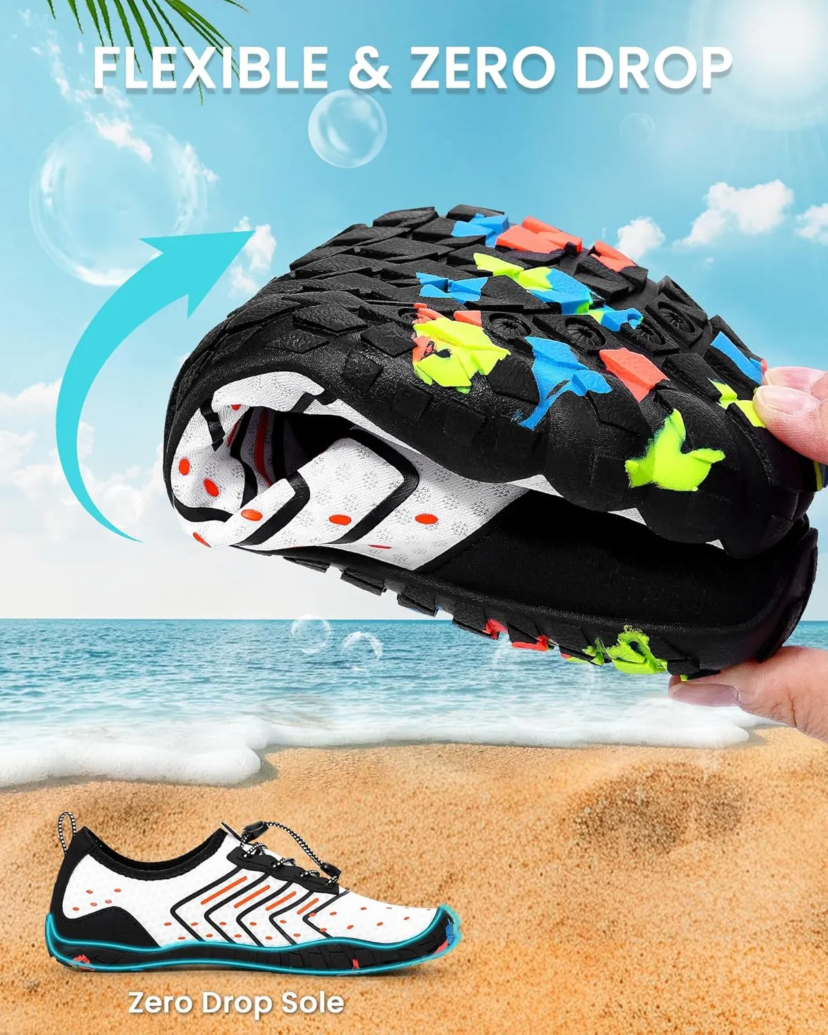 Water Shoes Women Men Adult Quick-Dry Aqua Socks Breathable Barefoot Shoes for Swim Beach River Pool Lake Hiking Kayaking Surfing