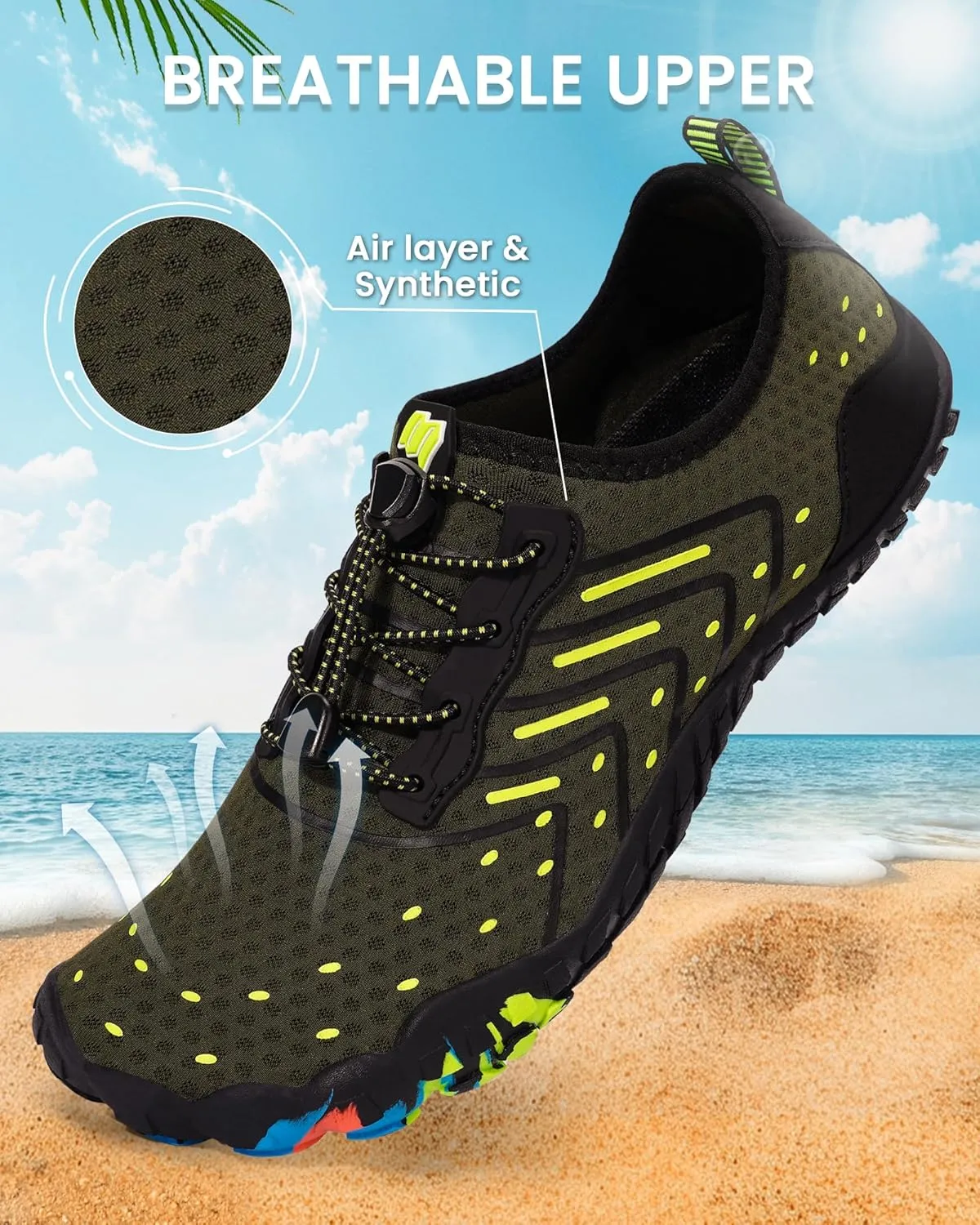 Water Shoes Women Men Adult Quick-Dry Aqua Socks Breathable Barefoot Shoes for Swim Beach River Pool Lake Hiking Kayaking Surfing