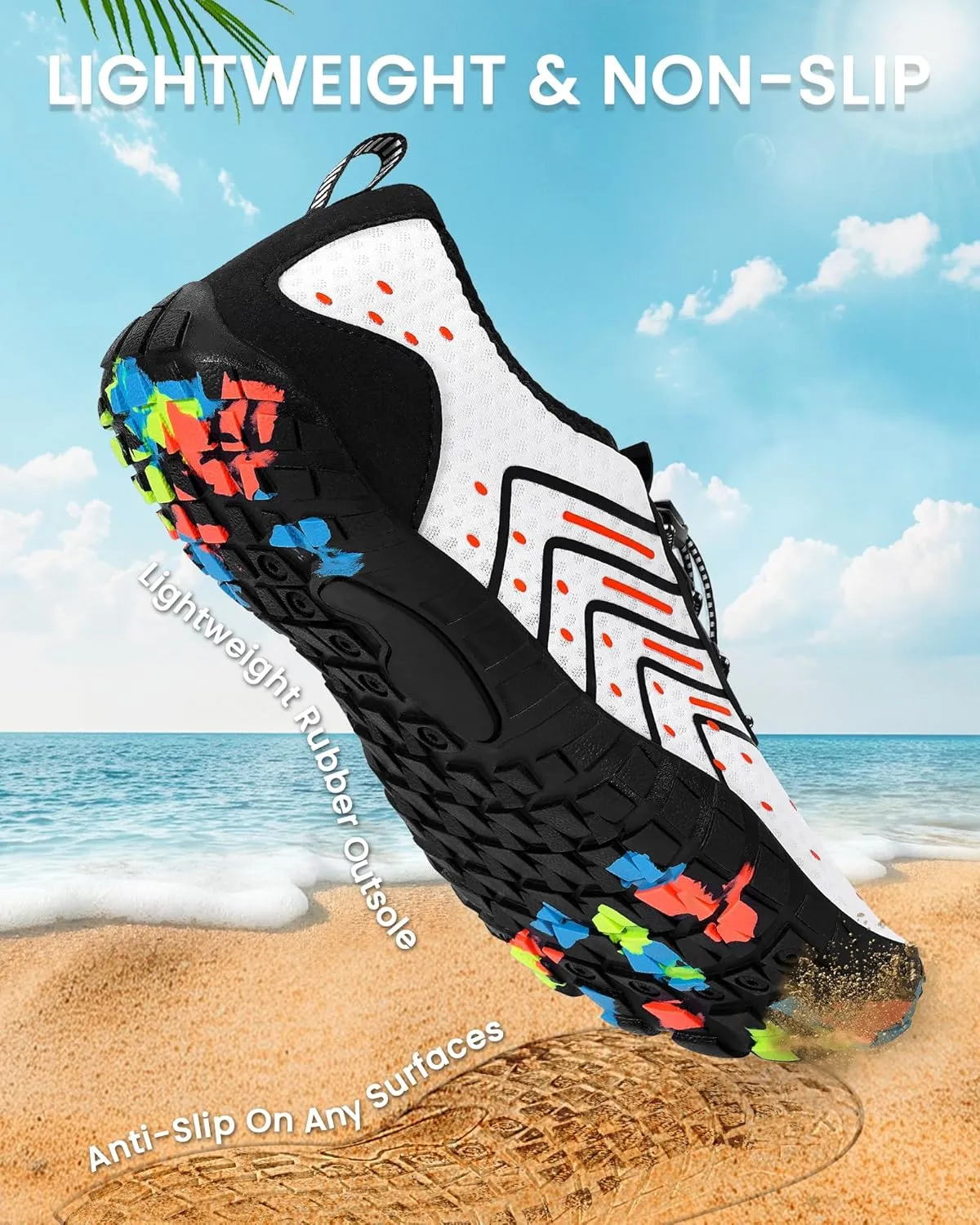 Water Shoes Women Men Adult Quick-Dry Aqua Socks Breathable Barefoot Shoes for Swim Beach River Pool Lake Hiking Kayaking Surfing