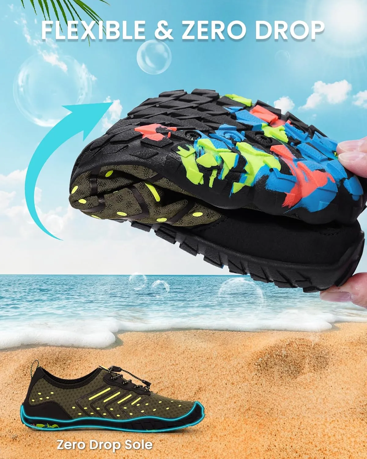 Water Shoes Women Men Adult Quick-Dry Aqua Socks Breathable Barefoot Shoes for Swim Beach River Pool Lake Hiking Kayaking Surfing