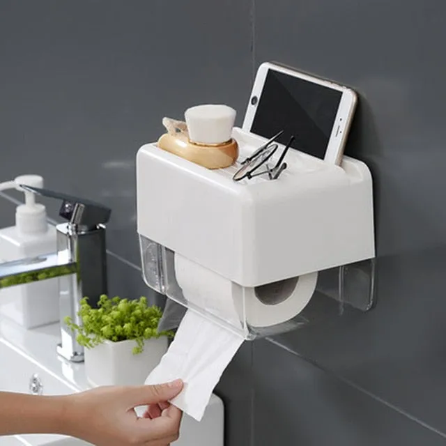 Waterproof tissue box stainless steel toilet paper dispenser standing toilet paper holder suction skull toilet paper