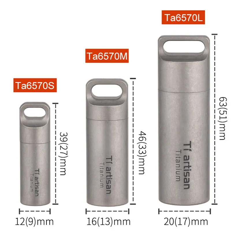 Wautton Mini Sealed Waterproof Pill Box Pure Titanium Perfume Storage Case