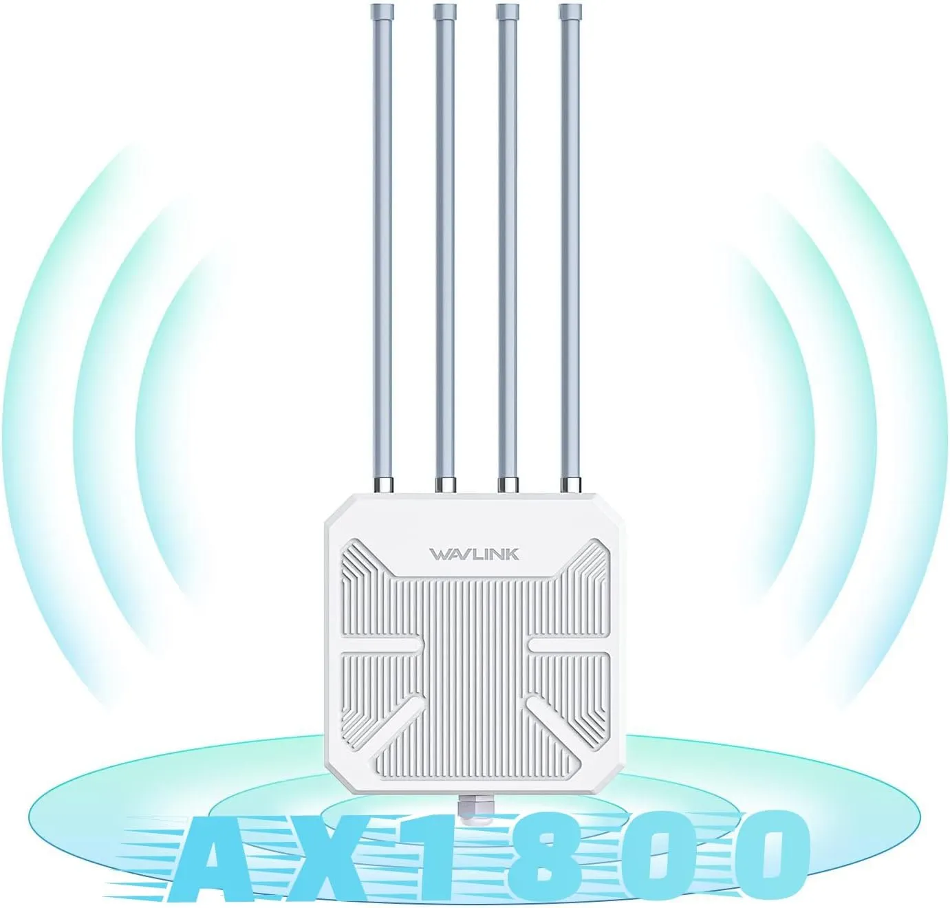 WAVLINK Outdoor WiFi 6 Extender AX1800 High Power Outdoor Weatherproof WiFi Range Extender Access Point with Passive/Active POE, Dual Band 2.4GHz 5GHz, 4x8dBi Detachable Antenna