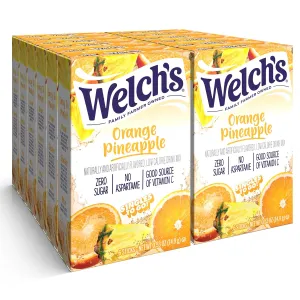 Welch's Singles To Go Water Drink Mix - Powder Sticks, 12 Boxes with 6 Packets Each - 72 Total Servings, Orange Pineapple, Pack of 12