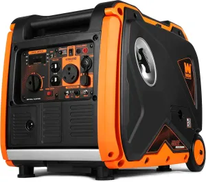 WEN 56450iX Dual Super Quiet 4500-Watt RV-Ready Portable Inverter Generator with Fuel Shut-Off and CO Watchdog Black