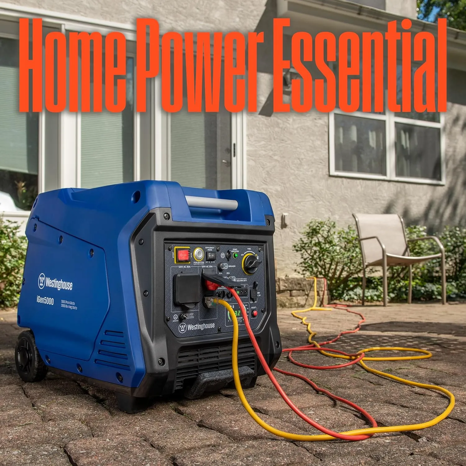 Westinghouse 5000 Peak Watt Super Quiet Portable Inverter Generator, Remote Electric Start with Auto Choke, Wheel & Handle Kit, RV Ready, Gas Powered, Parallel Capable