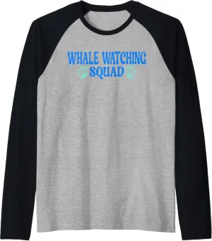 Whale watching Squad Raglan Baseball Tee