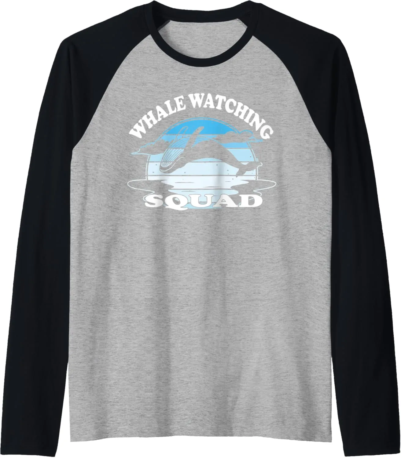 Whale watching Squad Raglan Baseball Tee