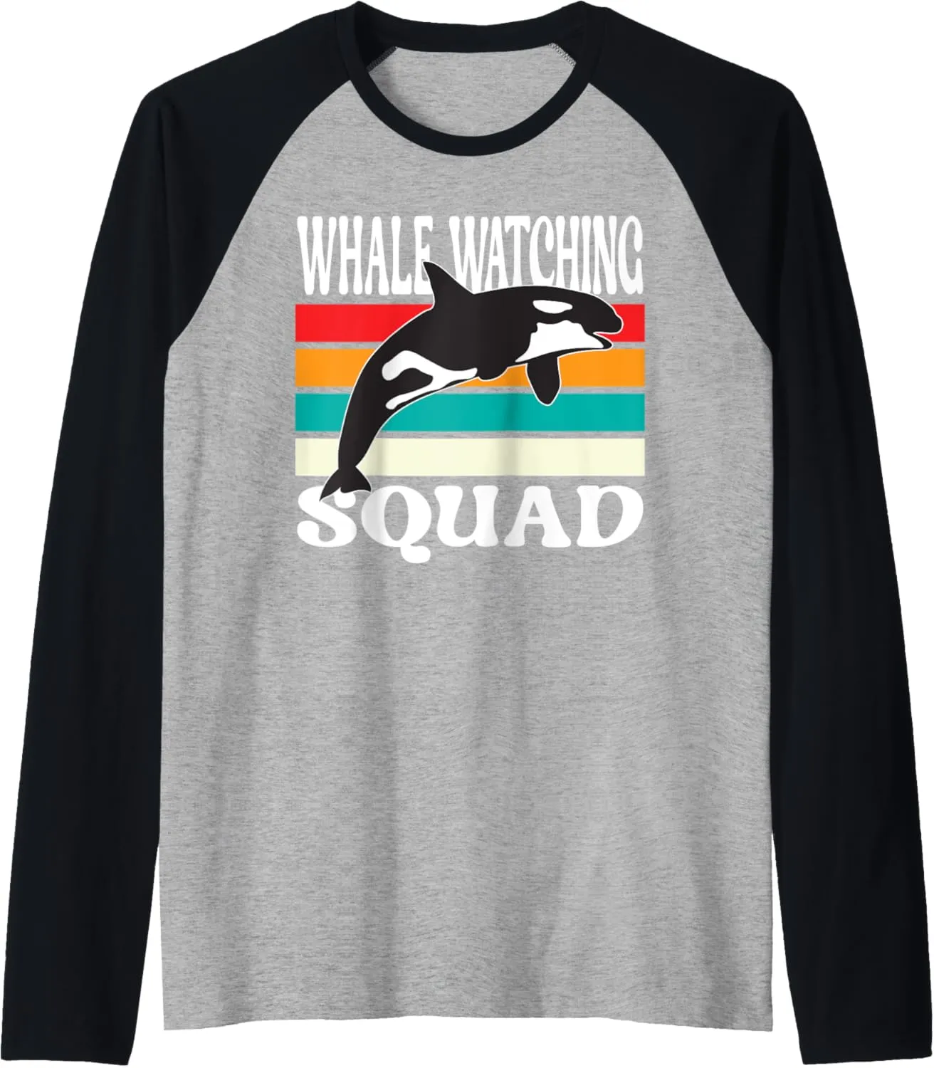 Whale watching Squad Raglan Baseball Tee