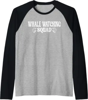 Whale watching Squad Raglan Baseball Tee