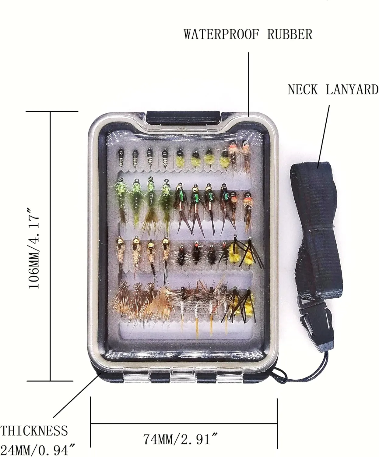 Wifreo Fly Fishing Flies Assortment with Waterproof Fly Box, 28/40/64/92/120pcs Dry/Wet/Nymph/Streamer Flies, Trout/Bass/Panfish/Salmon Fishing Flies