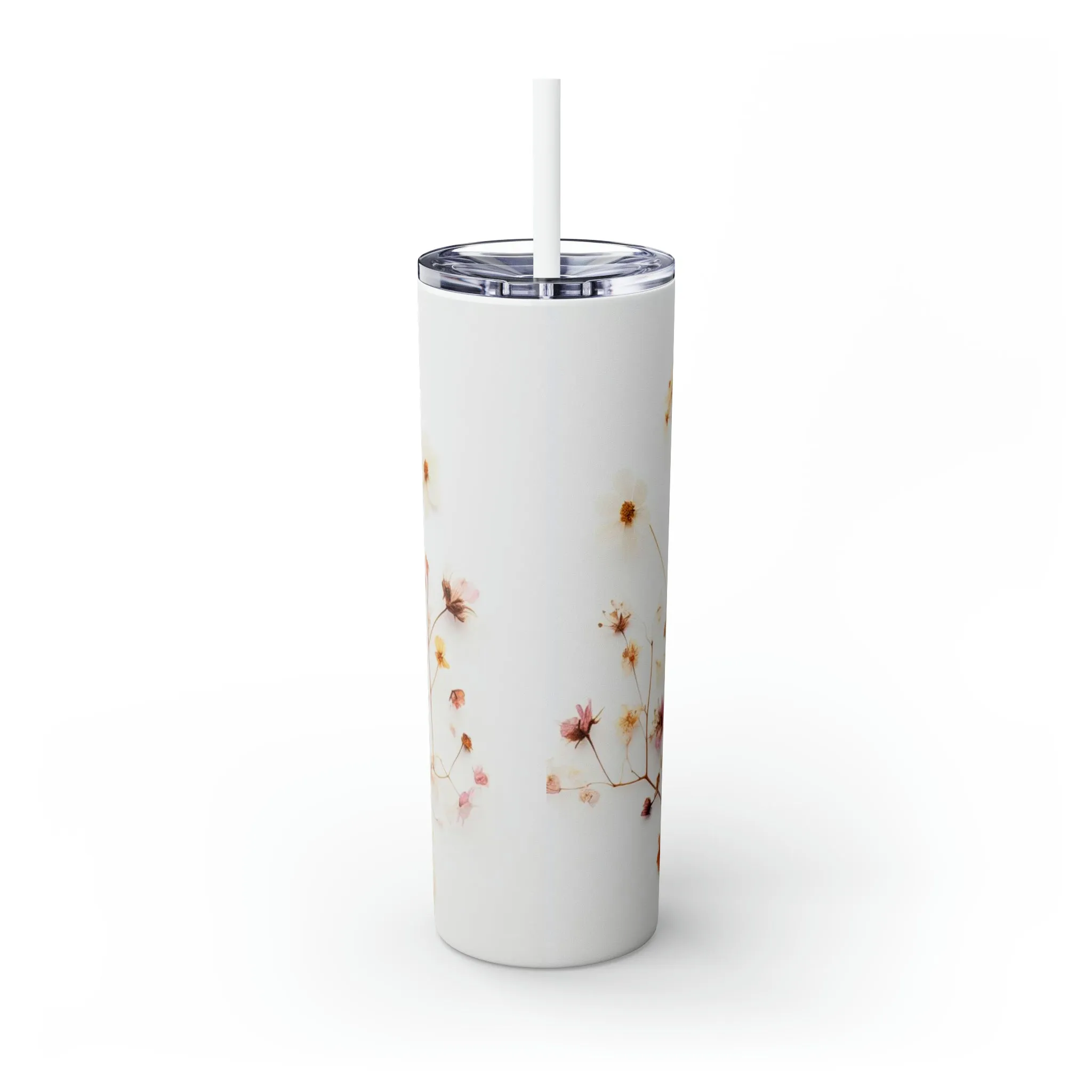 Wildflower Stainless Steel Tumbler with Straw 20oz