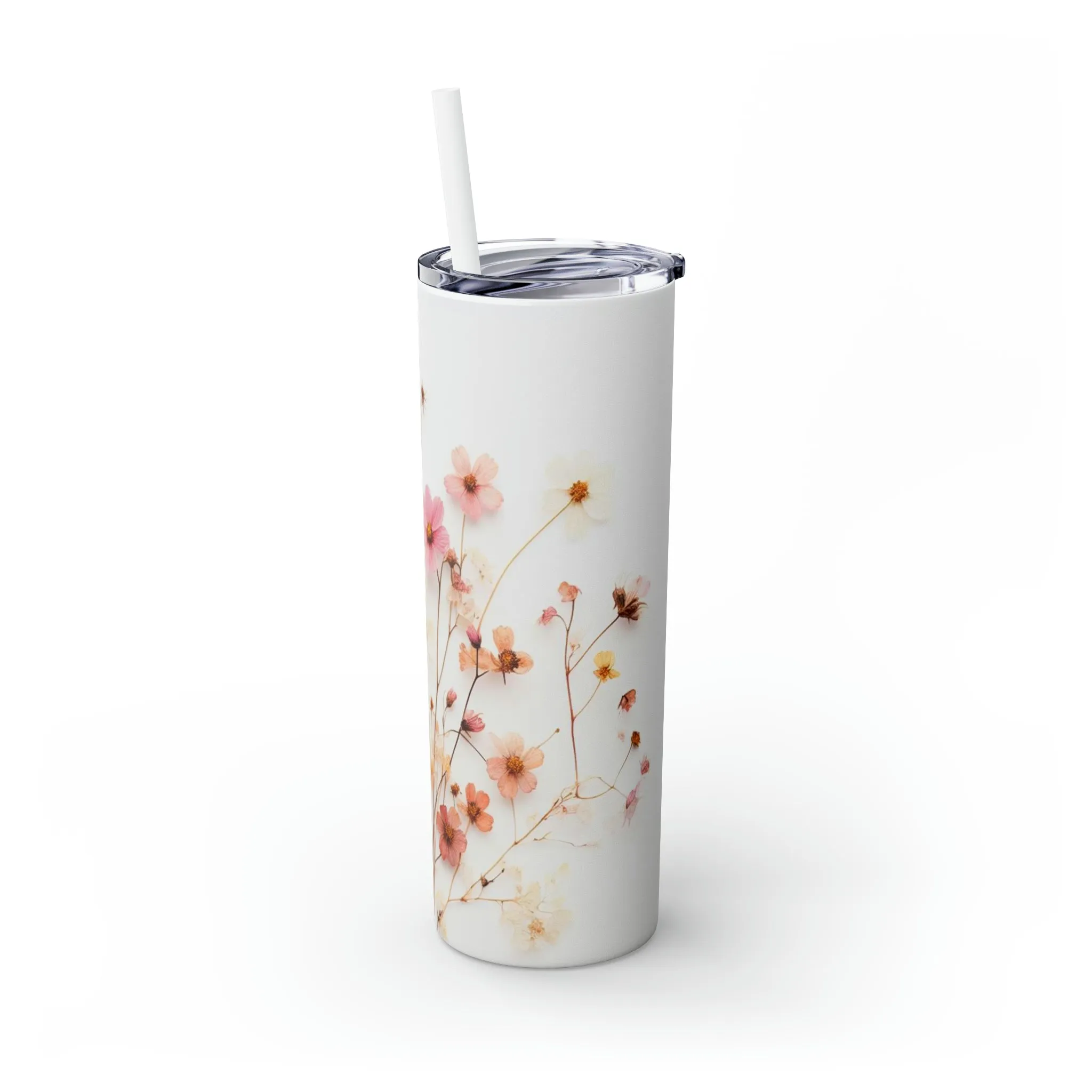 Wildflower Stainless Steel Tumbler with Straw 20oz