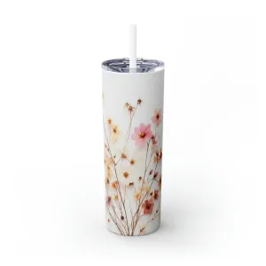 Wildflower Stainless Steel Tumbler with Straw 20oz