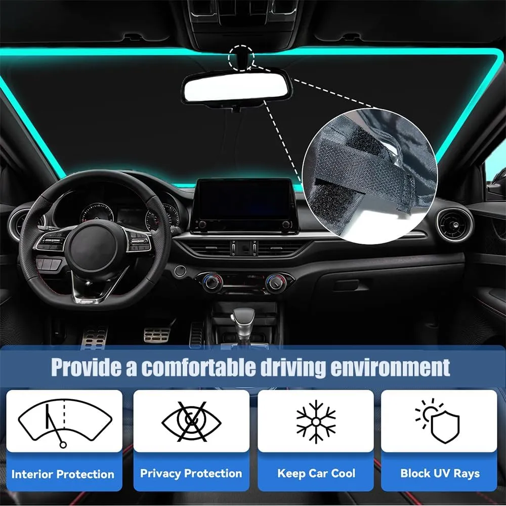 Windshield Sun Shade for Mazda Biante 2008-2018, Sun Protection Car Windshield Sun Shade Full Coverage Windshield Sunshade Automotive Windshield Sunshades,L 145cm*80cm