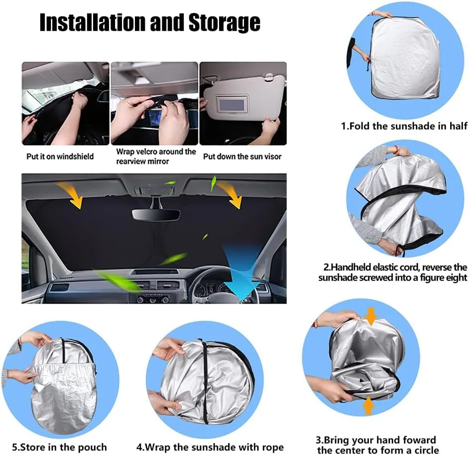 Windshield Sun Shade for Mazda Biante 2008-2018, Sun Protection Car Windshield Sun Shade Full Coverage Windshield Sunshade Automotive Windshield Sunshades,L 145cm*80cm