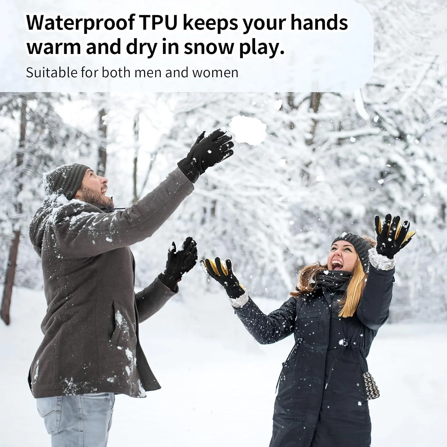 Winter Gloves for Men Women: -20°F Thermal Warm Deerskin Polar Fleece Cotton Glove