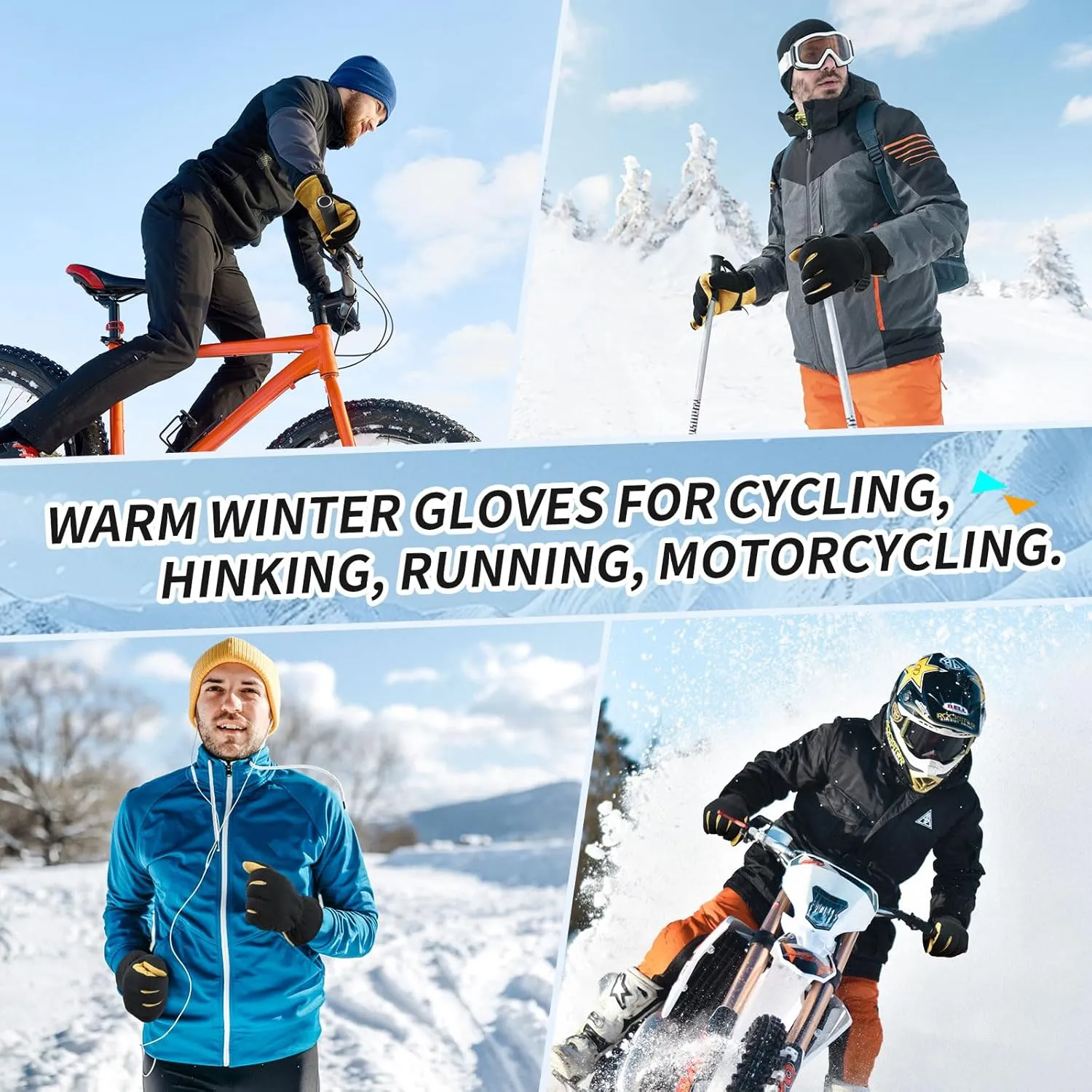 Winter Gloves for Men Women: -20°F Thermal Warm Deerskin Polar Fleece Cotton Glove