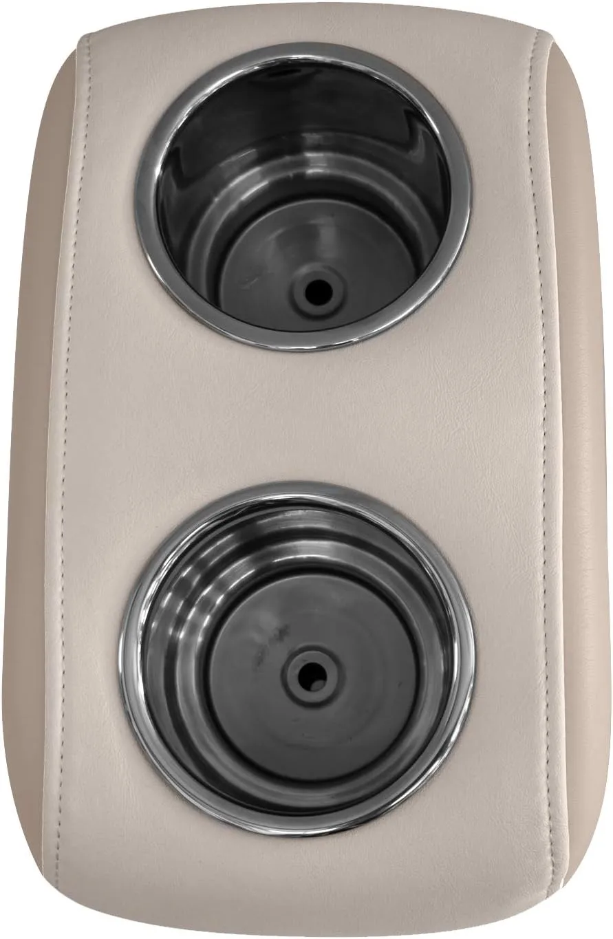 Wise 3059-1884 Pontoon Double Drink Holder with Stainless Steel Cup Holders, Platinum / Mocha Java