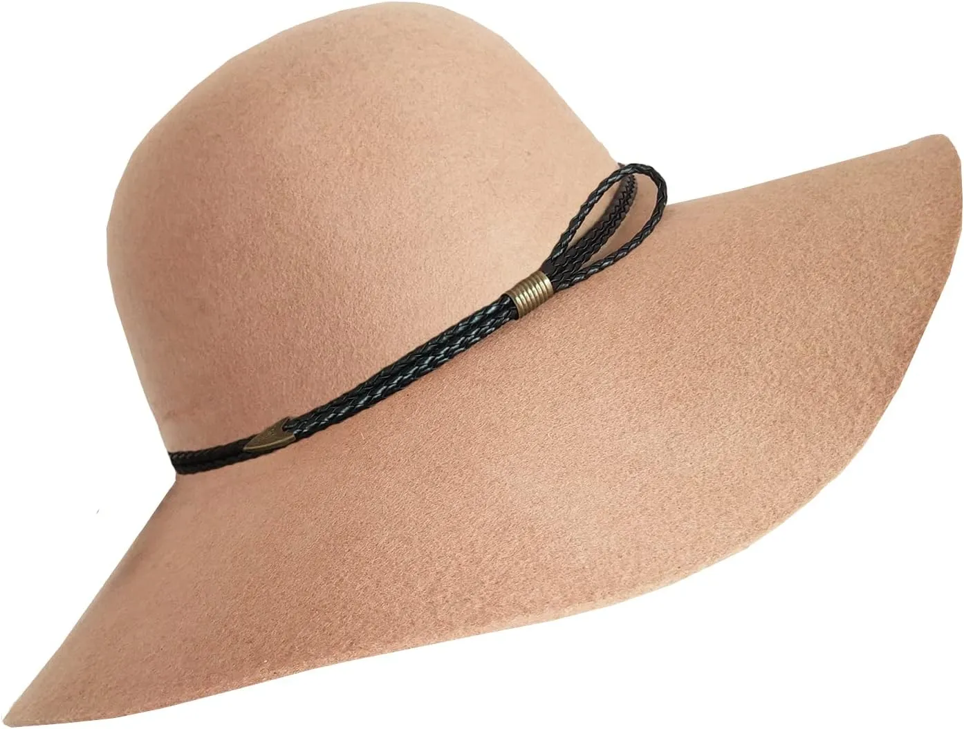 Women's 100% Wool Foldable Wide Brim Retro Fedora Floppy Felt Bowler Hat