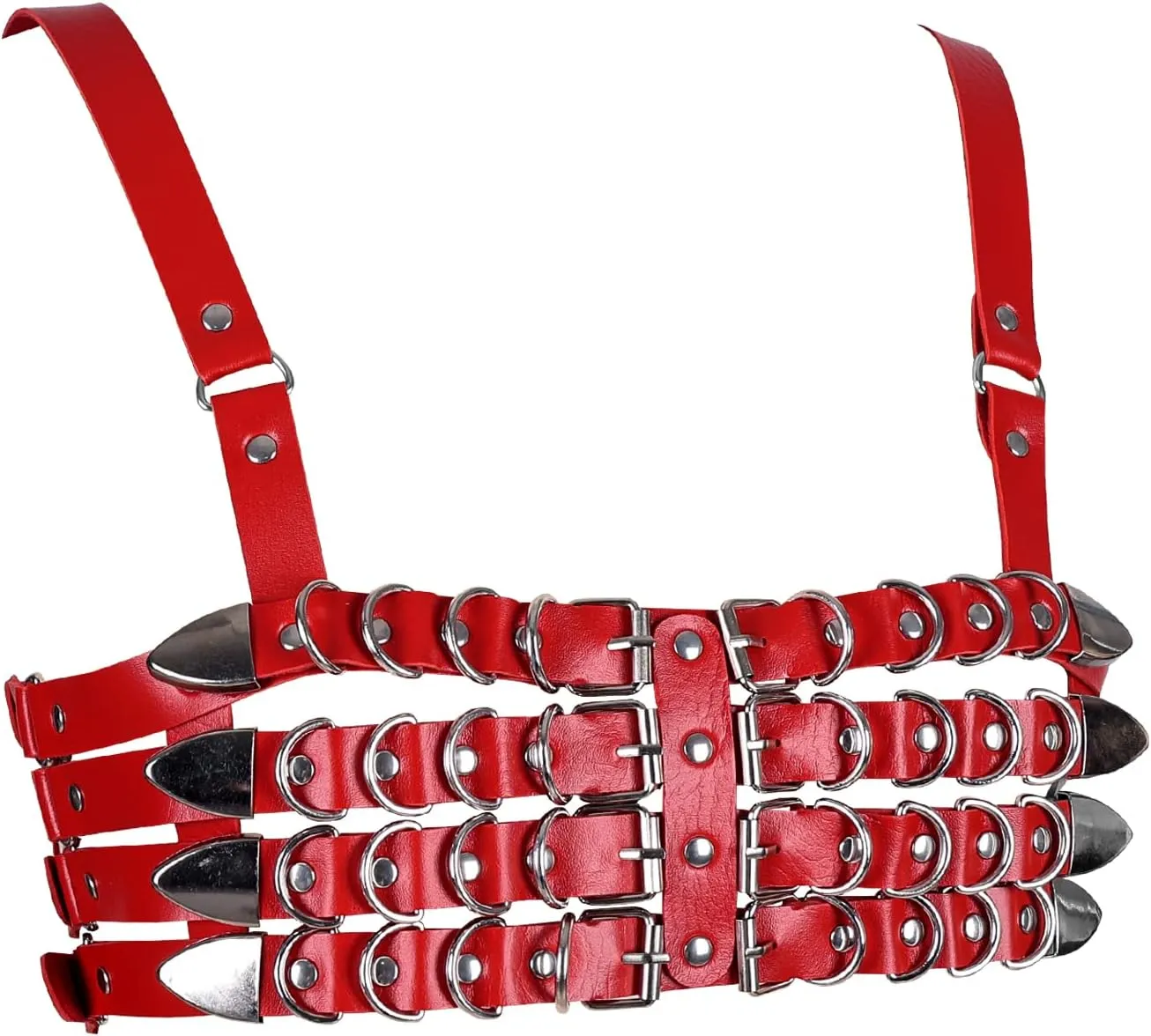 Womens Leather Full Cage Body Harness Tops Hollow Out Lingerie Punk Gothic Halloween Rave Clothing