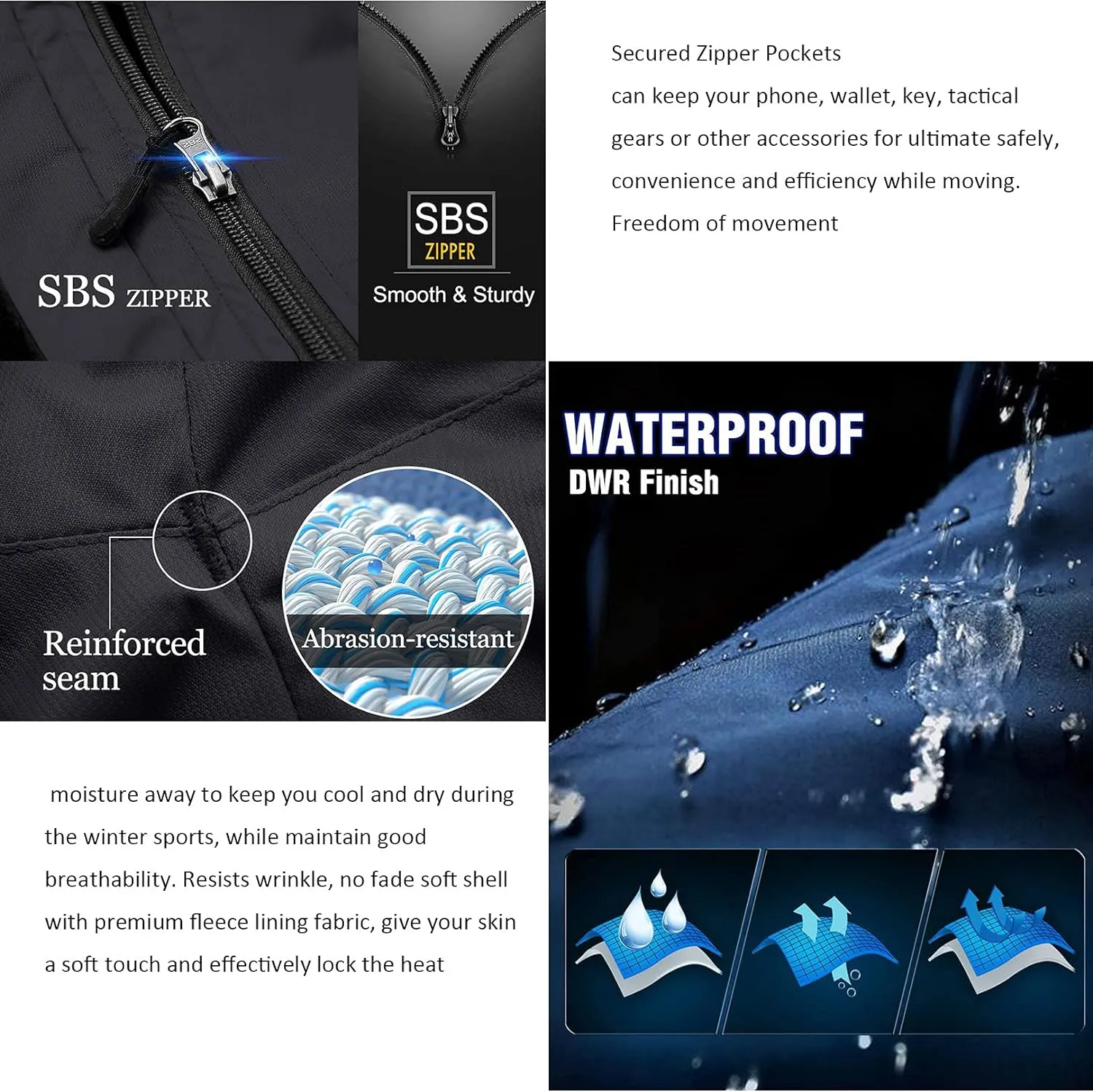 Womens Snow Pants waterproof hiking insulated Snowboard Outdoor Softshell ski Pants Zipper pockets
