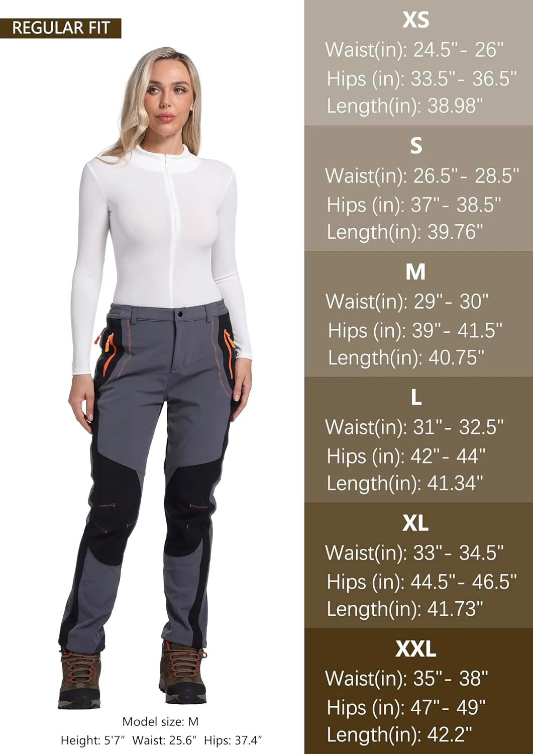 Women's Snow Ski Pants Fleece Lined Winter Outdoor Waterproof Insulated Warm Softshell Hiking Cargo Pants