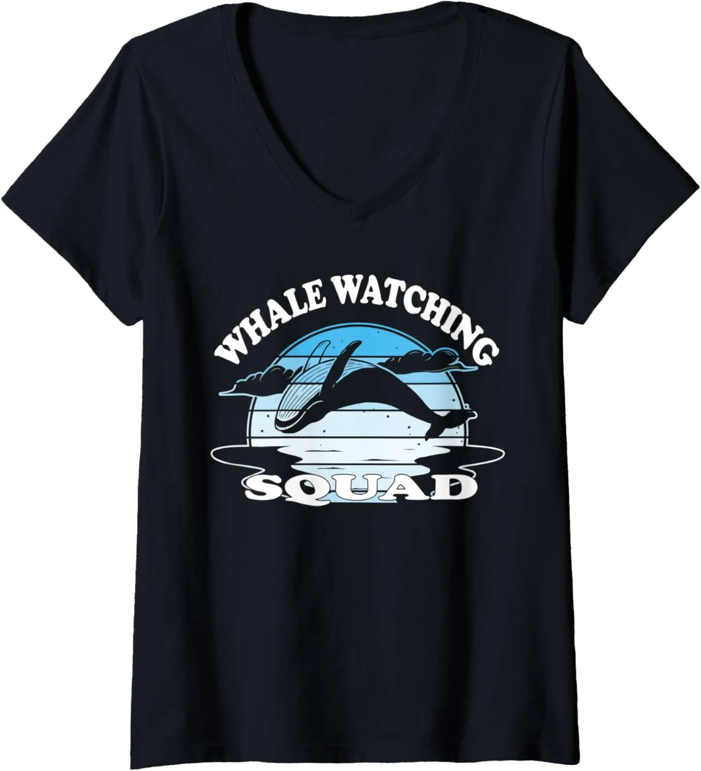 Womens Whale watching Squad V-Neck T-Shirt