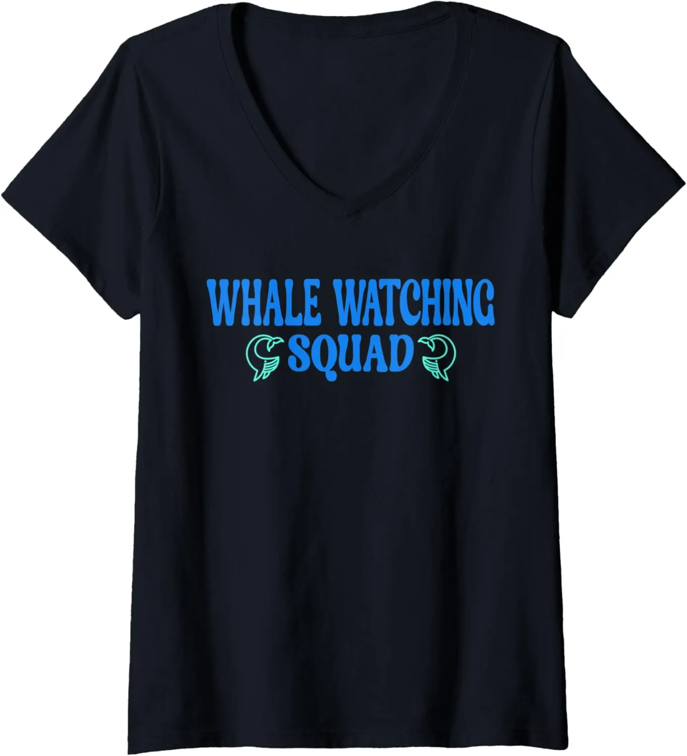 Womens Whale watching Squad V-Neck T-Shirt