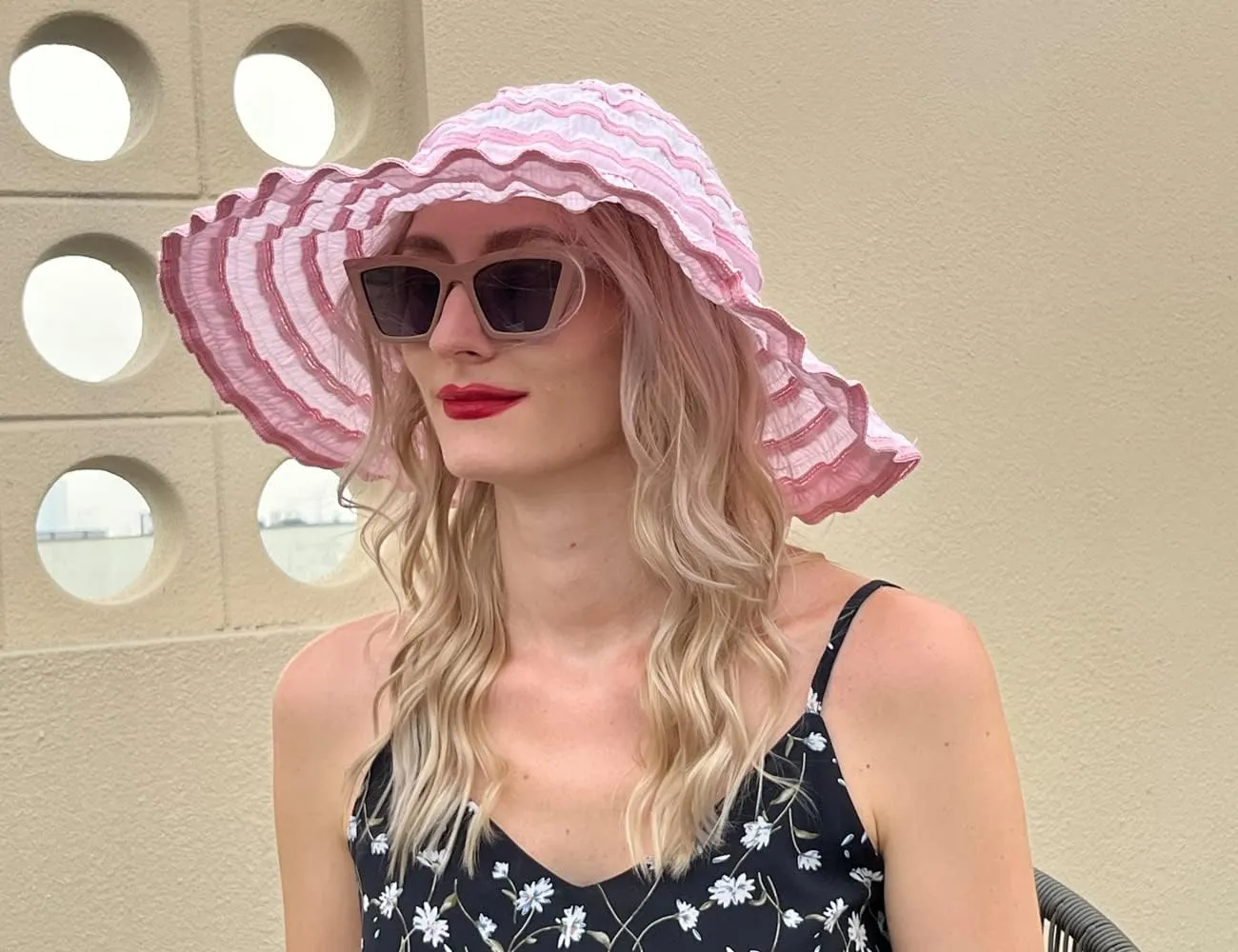 Womens Wide Brim Sun Hat Travel Foldable Vintage Summer Beach UV Hats