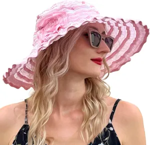 Womens Wide Brim Sun Hat Travel Foldable Vintage Summer Beach UV Hats