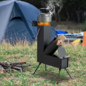 Wrought Best choice Iron Highly praised Panels, Camping Stove Black