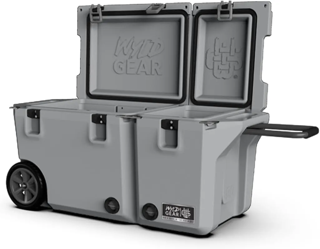 Wyld Gear 90qt Freedom Series Roto-Molded Cooler - Heavy-Duty Ice Chest,High-Performance Ice Retention, and Wheels. Perfect for Outdoor Adventures, Tailgating, Camping