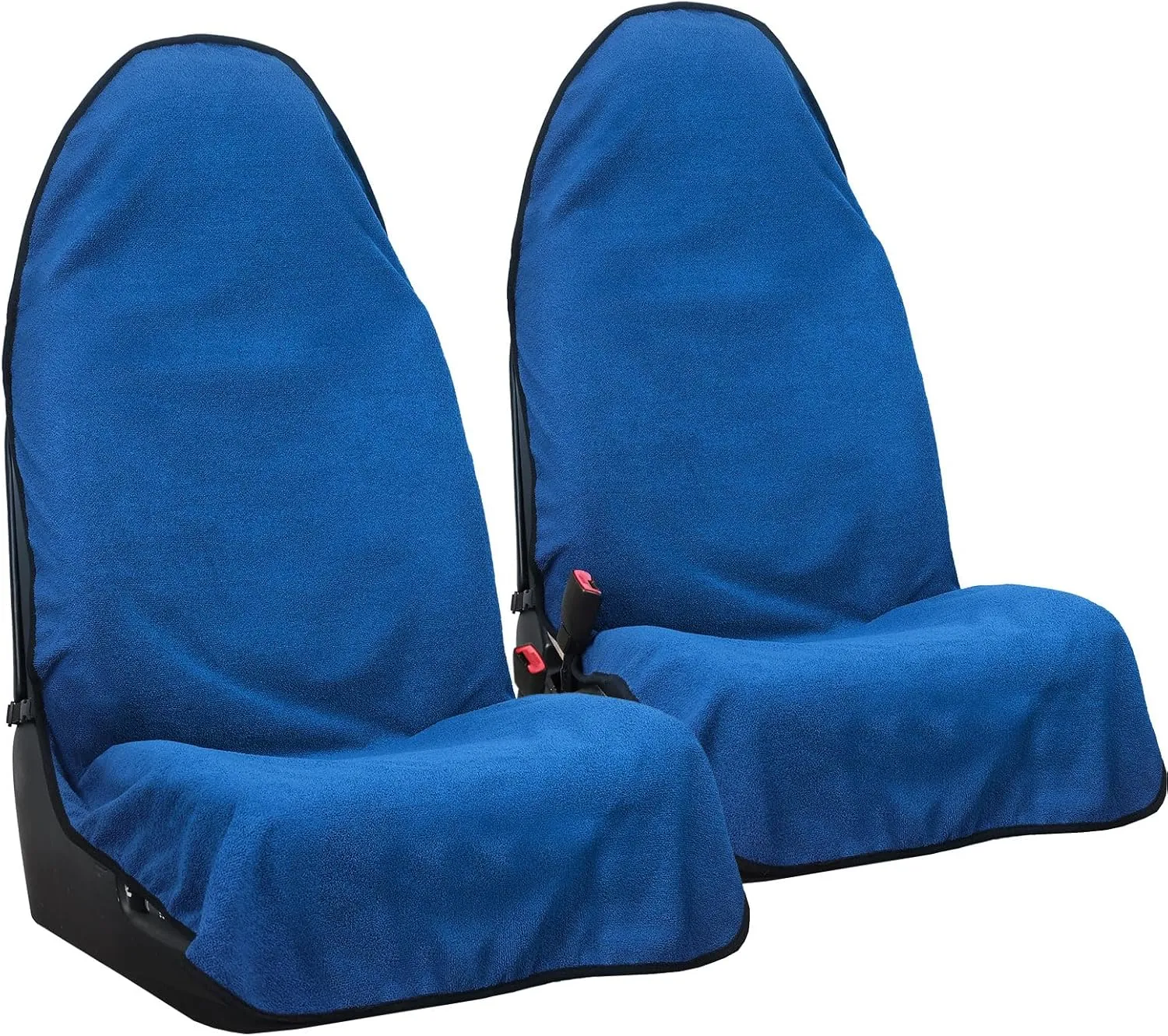 XCAR 2pcs Sweat Towel Front Seat Covers Waterproof Bucket Seat Protector Universal Fit for Cars, SUVs and Trucks, Machine Washable Blue