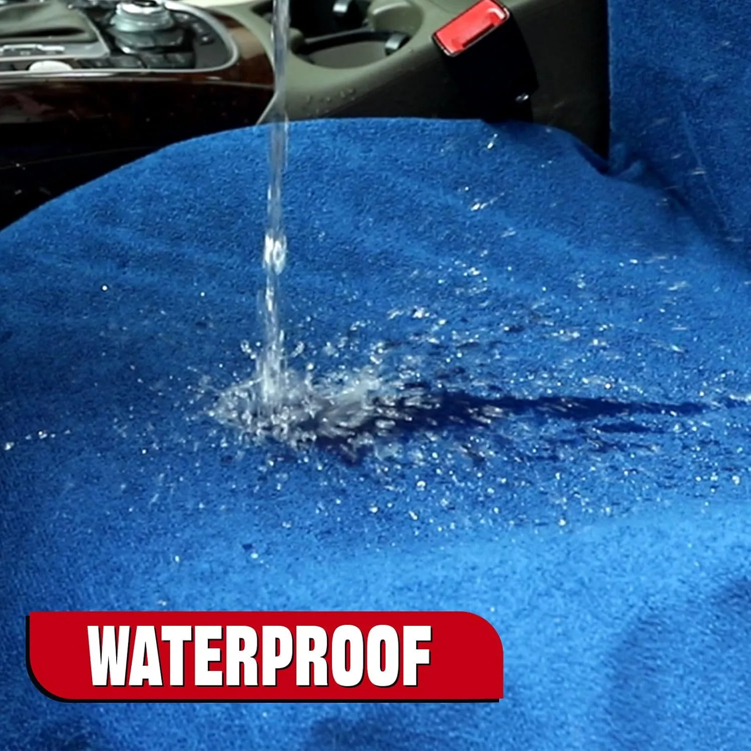 XCAR 2pcs Sweat Towel Front Seat Covers Waterproof Bucket Seat Protector Universal Fit for Cars, SUVs and Trucks, Machine Washable Blue
