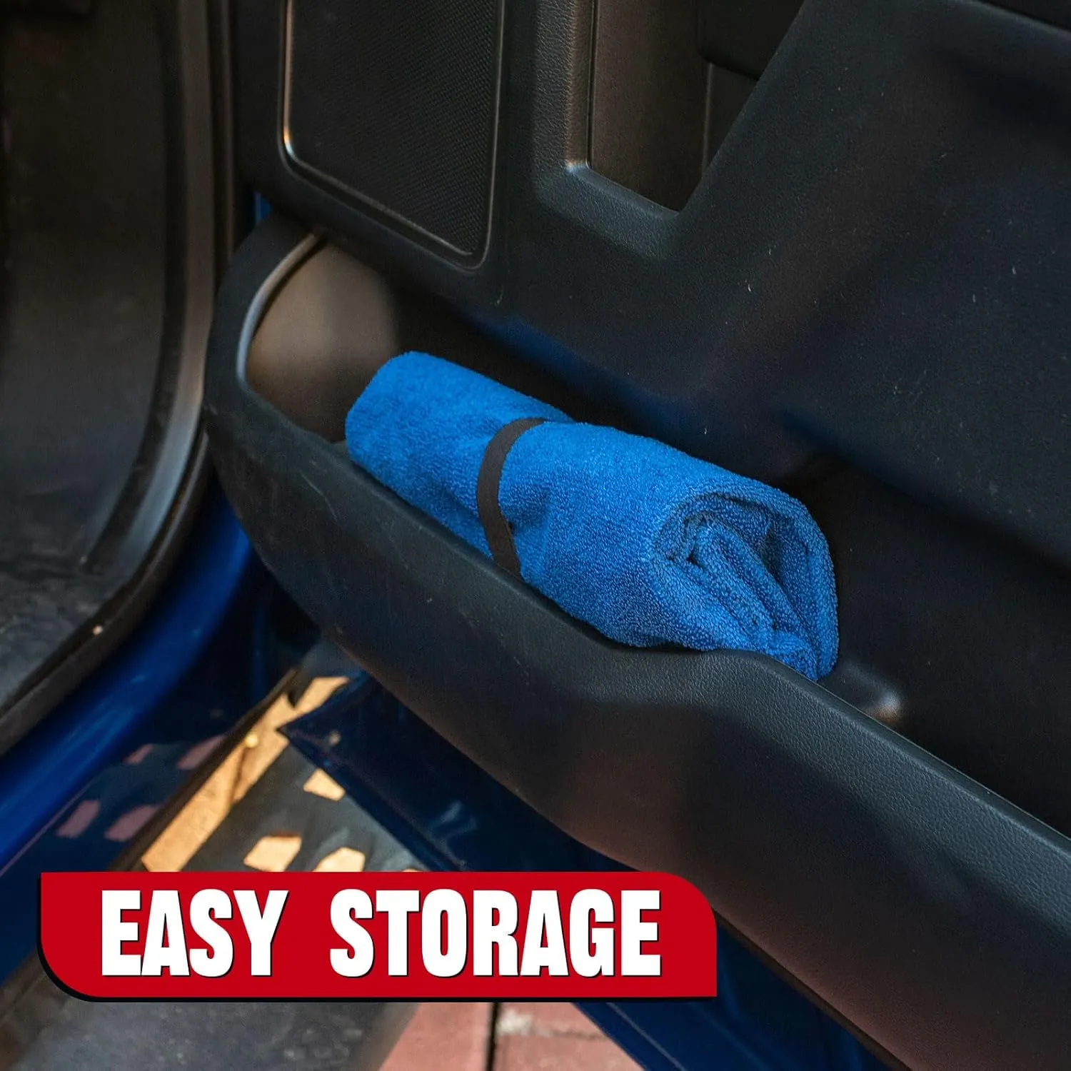 XCAR 2pcs Sweat Towel Front Seat Covers Waterproof Bucket Seat Protector Universal Fit for Cars, SUVs and Trucks, Machine Washable Blue
