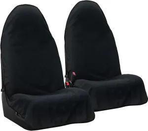 XCAR Terry Cloth Sweat Towel Seat Covers Great for Gym Workout 100% Waterproof with Non Slip Grip Black - 2pcs