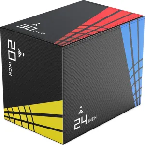 XDDAIS 3-in-1 Heavier Foam Plyometric Box Jumps for Home Gym,Firm Soft Foam Plyo Box,30”x24”x20”-24”x20”x16”-20"x16"x14" Plyometric Box,440lb Weight Capacity Jump Box Gym Fitness Workout Training