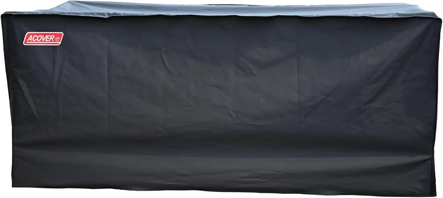 XL Storage Box cover with Straps and Handles, Waterproof Heavy Duty Outdoor Furniture Cover for Keter, Suncast, Lifetime Storage Box (Deck Box Cover, 63"(L)26"(D)28.3"(H)) Black