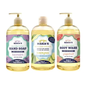 Yaya Maria's Natural Soap Bundle, Only 6 Ingredients, 100% Nontoxic, Liquid, Cruelty-free, 3-Pack