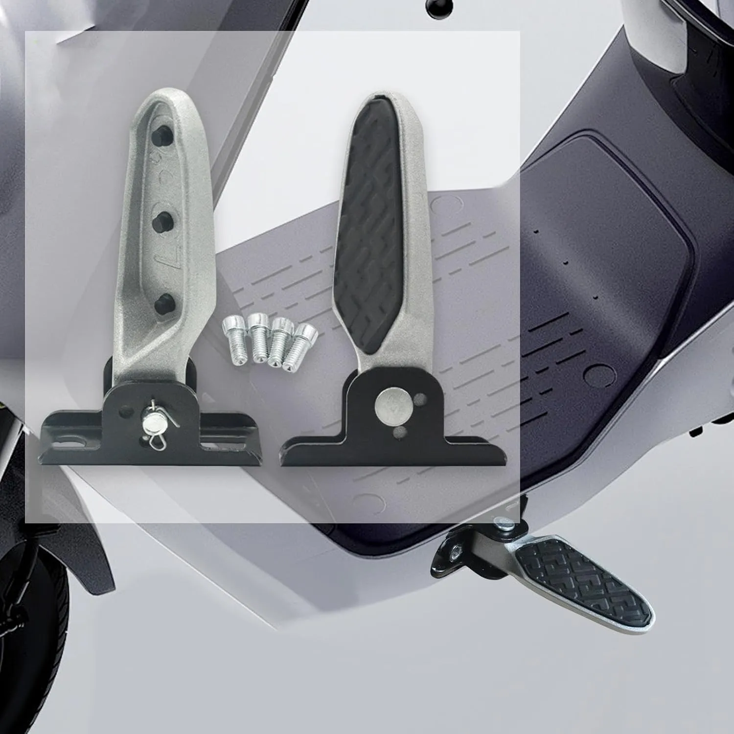 YIJU 2X Bike Rear Pedals Foldable Foot Pegs Easy to Install Rear Seat Footrest Nonslip Foot Plates Pedals for Motorcycle BMX