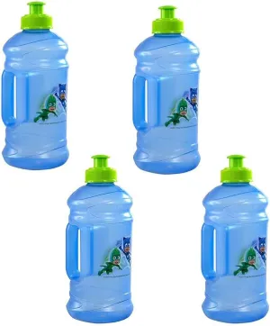Zak Designs [4-Pack PJ Masks Kids 15.5oz Pull-Top Squirt Sports Water Jug Bottles, BPA-Free