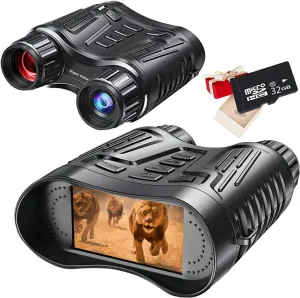 ZentOy Mini HD Infrared Digital Night Vision Goggles 984ft/300M Hunting Binoculars for Adults Night Vision and Day Military with 3.2" Screen 32GB Card with Photo/Video Recording in 100% Darkness