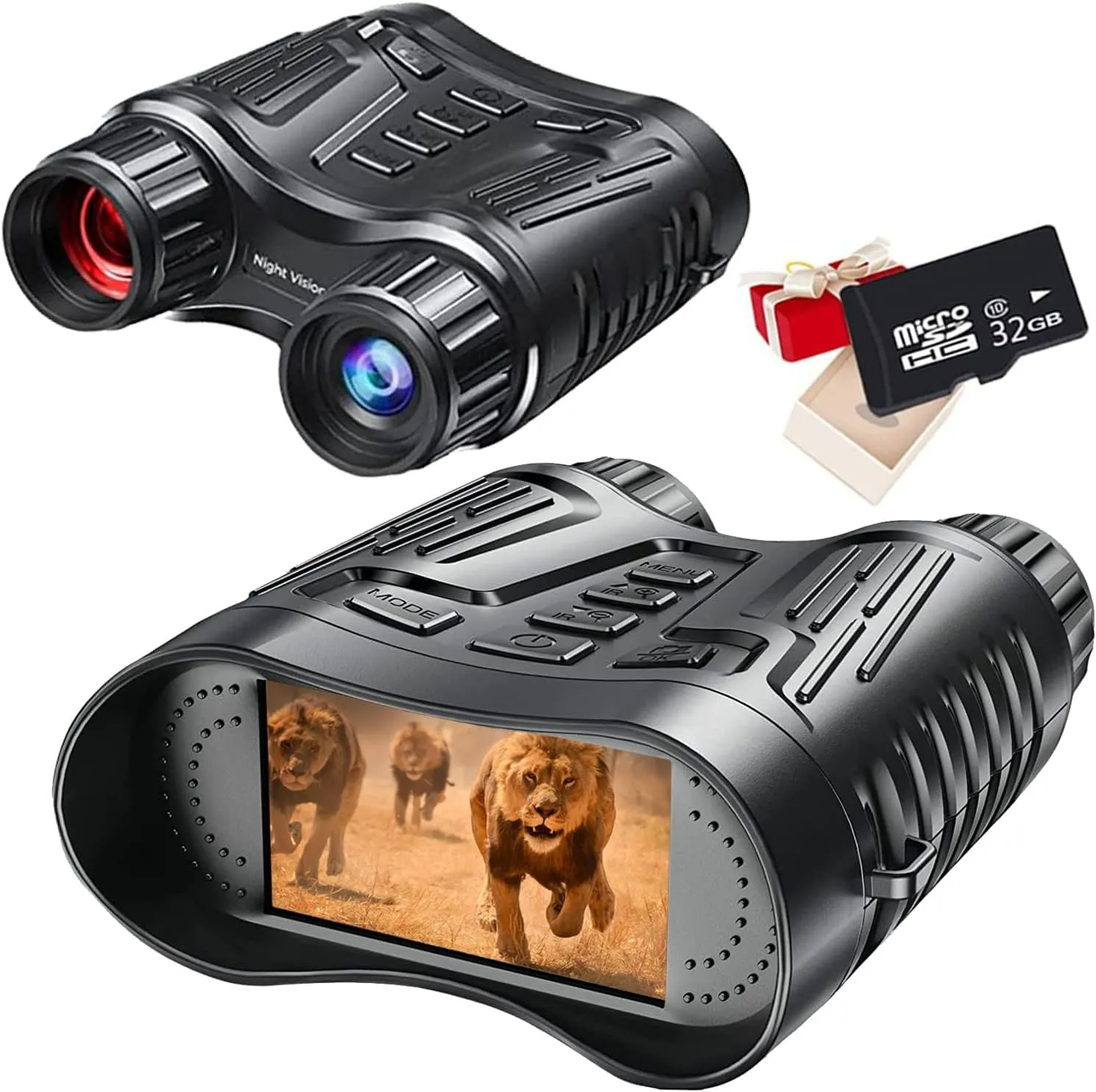 ZentOy Mini HD Infrared Digital Night Vision Goggles 984ft/300M Hunting Binoculars for Adults Night Vision and Day Military with 3.2" Screen 32GB Card with Photo/Video Recording in 100% Darkness