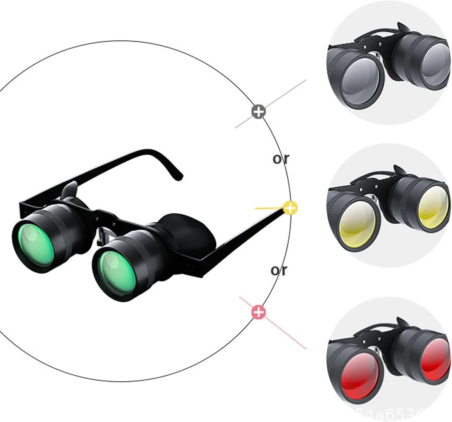 Zoom Optics Binocular Glasses, 10X Zoom Opera Glasses, Binoculars Glasses with Polarized Lens Handsfree Adjustable HD Optical Telescope Glasses for Fishing Bird Watching